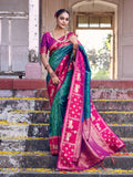 Teal Soft Silk Saree With Blouse Piece