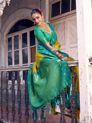 Mustard Soft Silk Saree With Blouse Piece