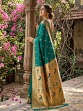 RAMA GREEN SOFT SILK Saree With Blouse Piece