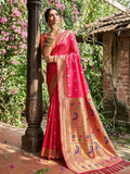 LIGHT PINK SOFT SILK Saree With Blouse Piece