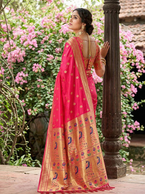 LIGHT PINK SOFT SILK Saree With Blouse Piece