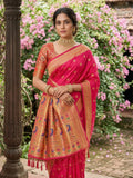 LIGHT PINK SOFT SILK Saree With Blouse Piece