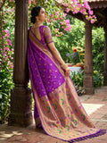 PURPLE SOFT SILK Saree With Blouse Piece