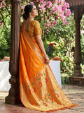 MUSTRD YELLOW SOFT SILK Saree With Blouse Piece