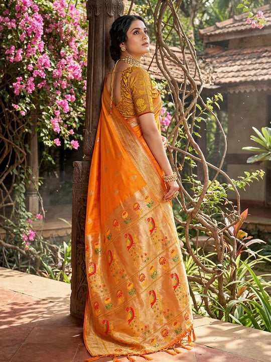 MUSTRD YELLOW SOFT SILK Saree With Blouse Piece