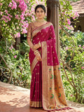 Pink  SOFT SILK Saree With Blouse Piece