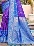 Purple Pochampalli Silk Saree With Blouse Piece