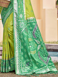 Light Green Pochampalli Silk Saree With Blouse Piece