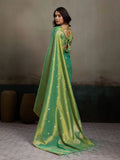 Green Tissue Silk Saree With Blouse Piece