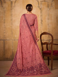 Light Pink Cotton Saree With Blouse Piece