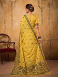 Yellow Cotton Saree With Blouse Piece