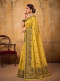 Yellow Cotton Saree With Blouse Piece