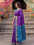 Purple Soft Silk Saree With Blouse Piece