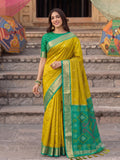 Mustard Yellow Soft Silk Saree With Blouse Piece