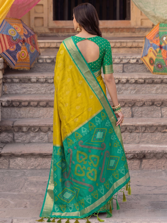 Mustard Yellow Soft Silk Saree With Blouse Piece