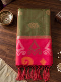 Mehandi Soft Silk Saree With Blouse Piece