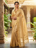 Beige Soft Silk Saree With Blouse Piece