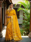 Gold Soft Silk Saree With Blouse Piece