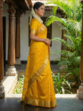 Gold Soft Silk Saree With Blouse Piece