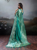 Rama Silk Blend Saree With Blouse Piece