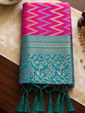 Rani Pink Silk Saree With Blouse Piece