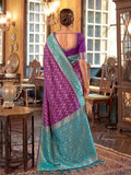 Purple Silk Saree With Blouse Piece