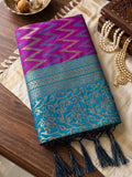 Purple Silk Saree With Blouse Piece