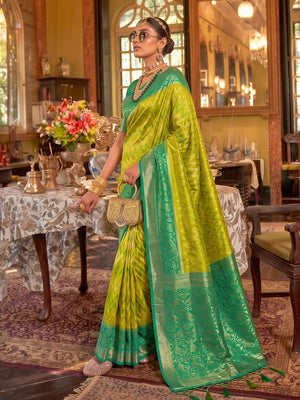 Light Green Silk Saree With Blouse Piece