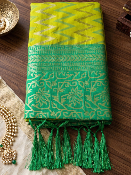 Light Green Silk Saree With Blouse Piece