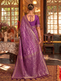 Purple Silk Saree With Blouse Piece