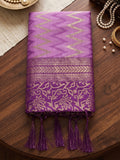 Purple Silk Saree With Blouse Piece