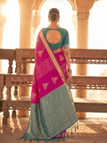Magenta Soft Silk Saree With Blouse Piece