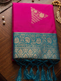 Magenta Soft Silk Saree With Blouse Piece