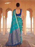 Sky Blue Soft Silk Saree With Blouse Piece