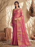 Wine Tissue Silk Saree With Blouse Piece