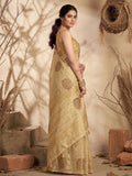Cream Tissue Silk Saree With Blouse Piece