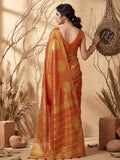 Rust Tissue Silk Saree With Blouse Piece
