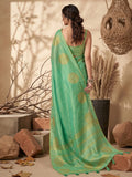 Green Tissue Silk Saree With Blouse Piece