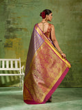 Lavender Silk Blend Saree With Blouse Piece