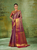LIGHT Purple Silk Blend Saree With Blouse Piece