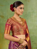 LIGHT Purple Silk Blend Saree With Blouse Piece