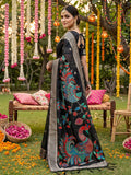 Black Linen Cotton Saree With Blouse Piece