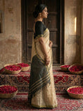 Beige Cotton Saree With Blouse Piece
