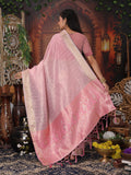 Light Pink Organza Saree With Blouse Piece