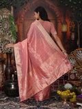 Pink Organza Saree With Blouse Piece