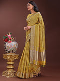 Mustrad Organza Saree With Blouse Piece