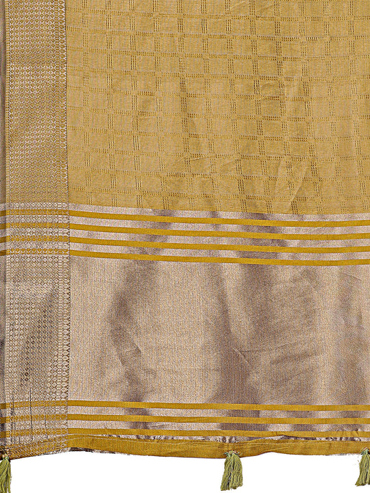 Mustrad Organza Saree With Blouse Piece