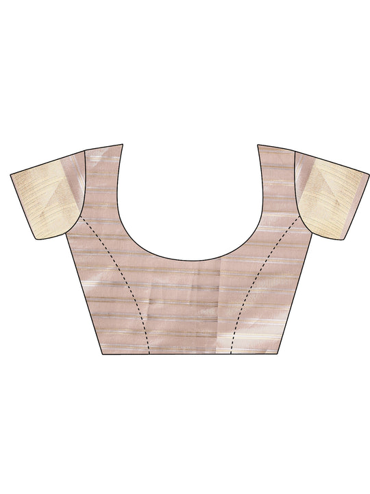 Peach CHICAGO Organza Saree with Blouse Piece