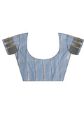 Sky Blue FOSHAN Organza Saree with Blouse Piece