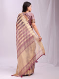 Purple FOSHAN Organza Saree with Blouse Piece
